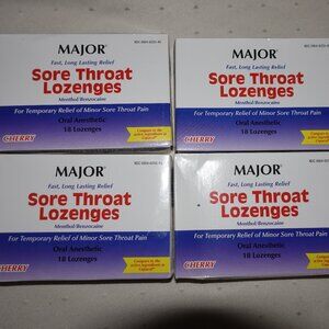 LOT OF (4) BRAND NEW MAJOR SORETHROAT LOZENGES EXP. 03/2028